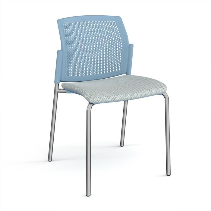 DAMS Santana 4 leg stacking chair with fabric seat and perforated back and no arms - made to order-29571