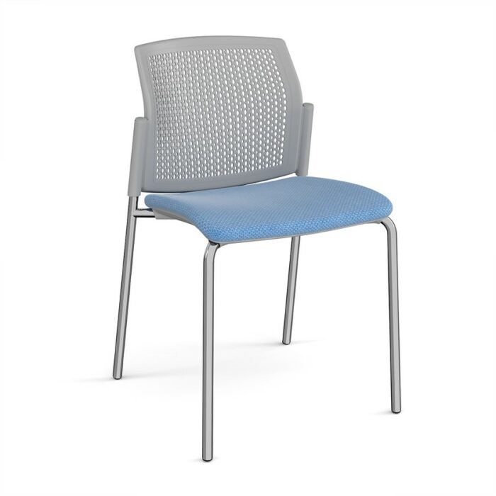DAMS Santana 4 leg stacking chair with fabric seat and perforated back and no arms - made to order-29564