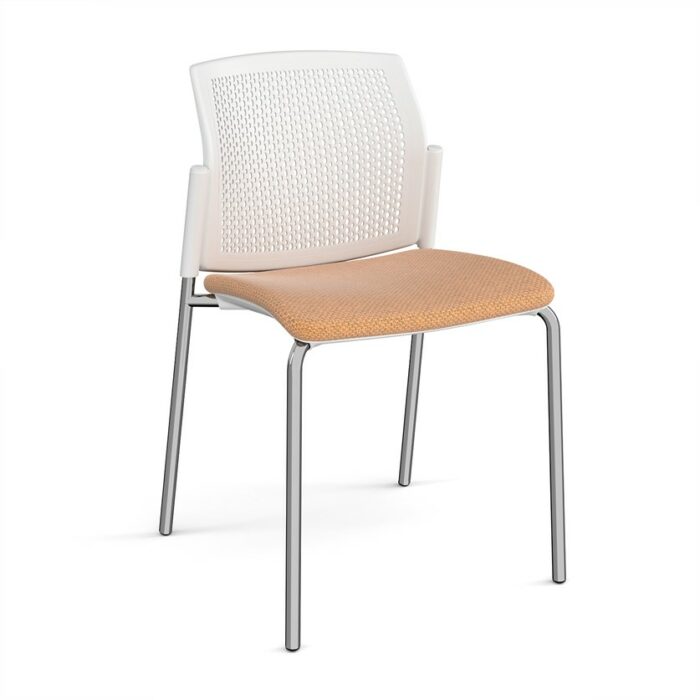 DAMS Santana 4 leg stacking chair with fabric seat and perforated back and no arms - made to order-29568