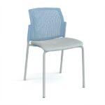 DAMS Santana 4 leg stacking chair with fabric seat and perforated back and no arms - made to order-29566