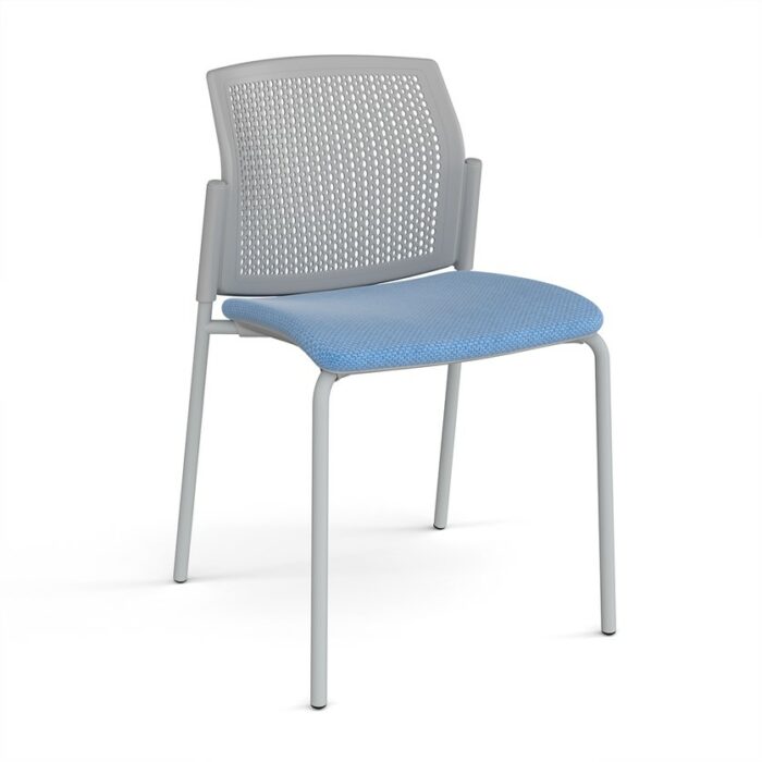 DAMS Santana 4 leg stacking chair with fabric seat and perforated back and no arms - made to order-29567