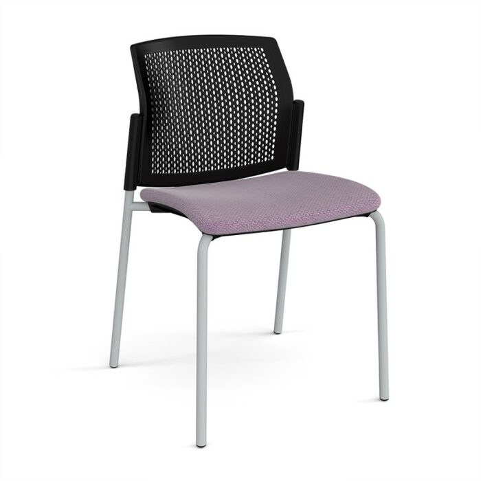 DAMS Santana 4 leg stacking chair with fabric seat and perforated back and no arms - made to order-29570
