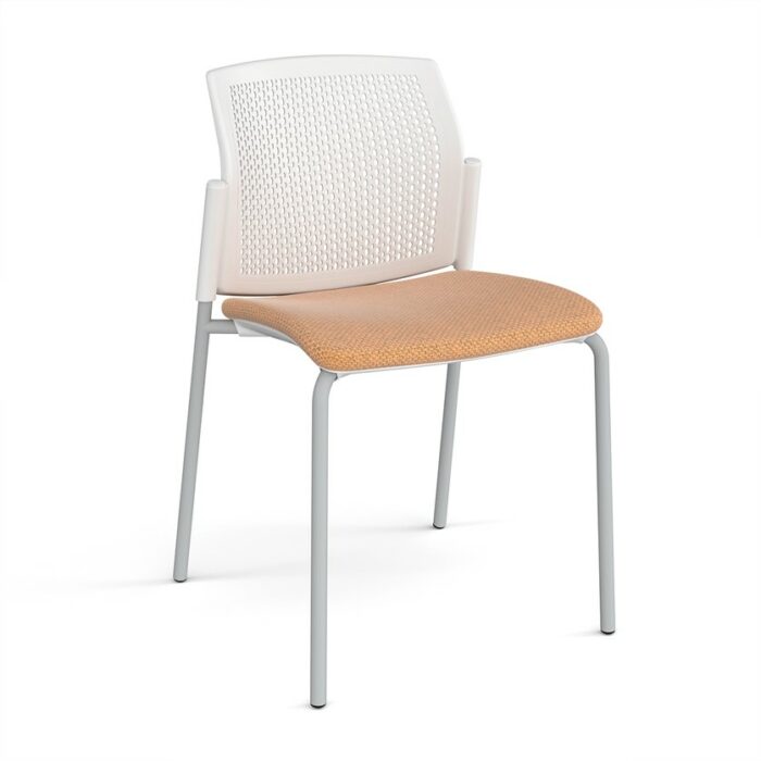 DAMS Santana 4 leg stacking chair with fabric seat and perforated back and no arms - made to order-29569