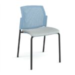 DAMS Santana 4 leg stacking chair with fabric seat and perforated back and no arms - made to order-29574