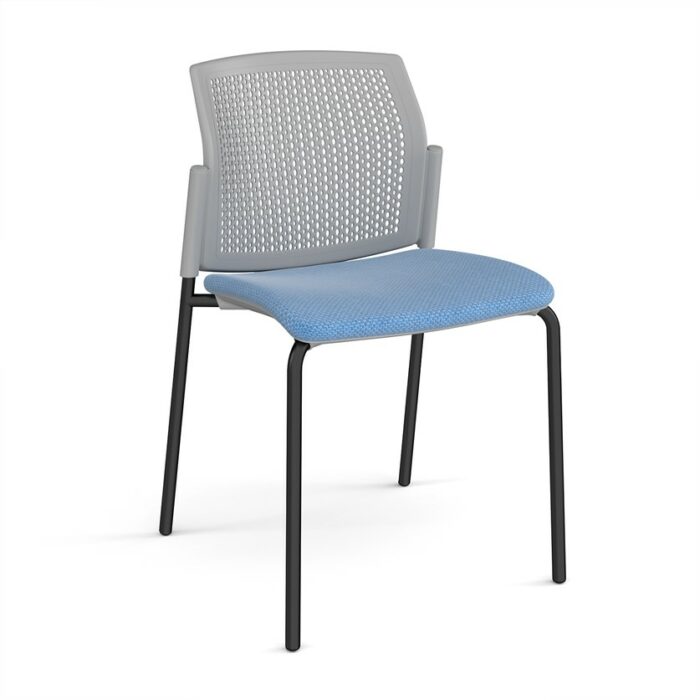 DAMS Santana 4 leg stacking chair with fabric seat and perforated back and no arms - made to order-29565