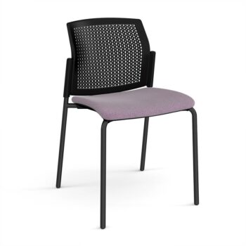 DAMS Santana 4 leg stacking chair with fabric seat and perforated back and no arms - made to order-0