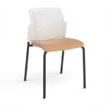 DAMS Santana 4 leg stacking chair with fabric seat and perforated back and no arms - made to order-29575