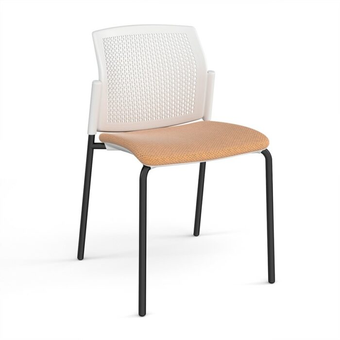 DAMS Santana 4 leg stacking chair with fabric seat and perforated back and no arms - made to order-29575