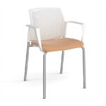DAMS Santana 4 leg stacking chair with fabric seat and perforated back and fixed arms - made to order-29592