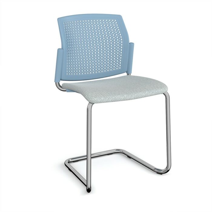 DAMS Santana cantilever chair with fabric seat and perforated back and no arms - made to order-29709