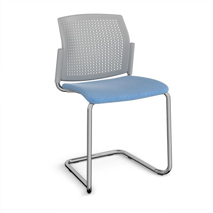 DAMS Santana cantilever chair with fabric seat and perforated back and no arms - made to order-29706