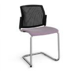 DAMS Santana cantilever chair with fabric seat and perforated back and no arms - made to order-29707