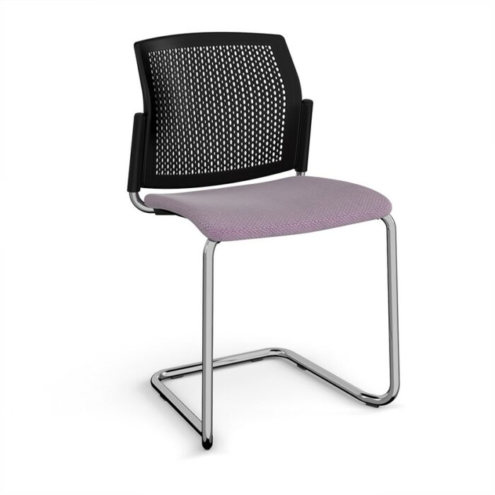 DAMS Santana cantilever chair with fabric seat and perforated back and no arms - made to order-29707