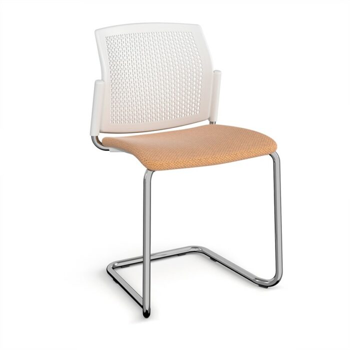 DAMS Santana cantilever chair with fabric seat and perforated back and no arms - made to order-29704
