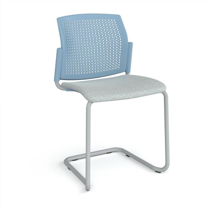 DAMS Santana cantilever chair with fabric seat and perforated back and no arms - made to order-29701