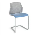DAMS Santana cantilever chair with fabric seat and perforated back and no arms - made to order-29699
