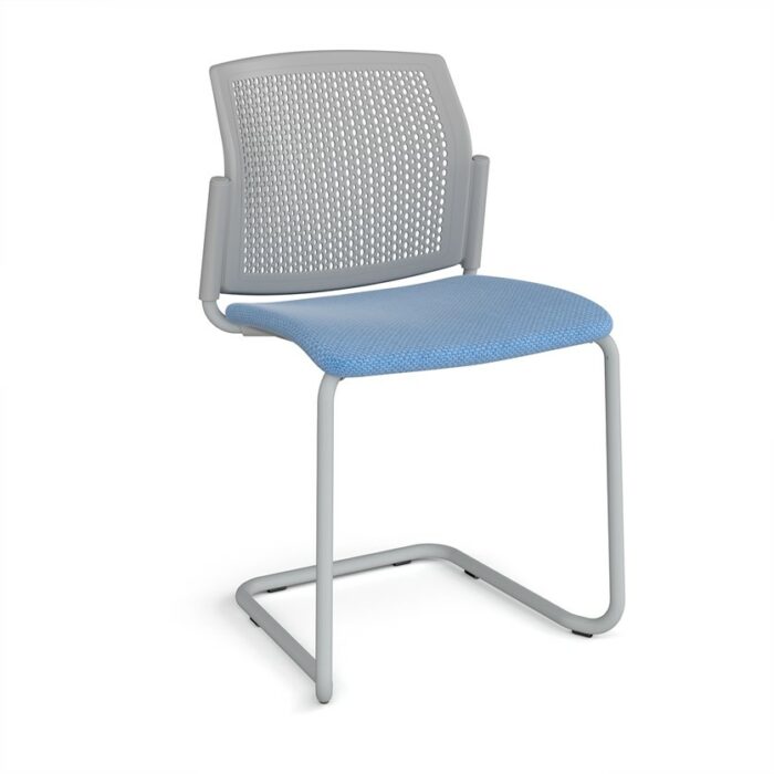 DAMS Santana cantilever chair with fabric seat and perforated back and no arms - made to order-29699