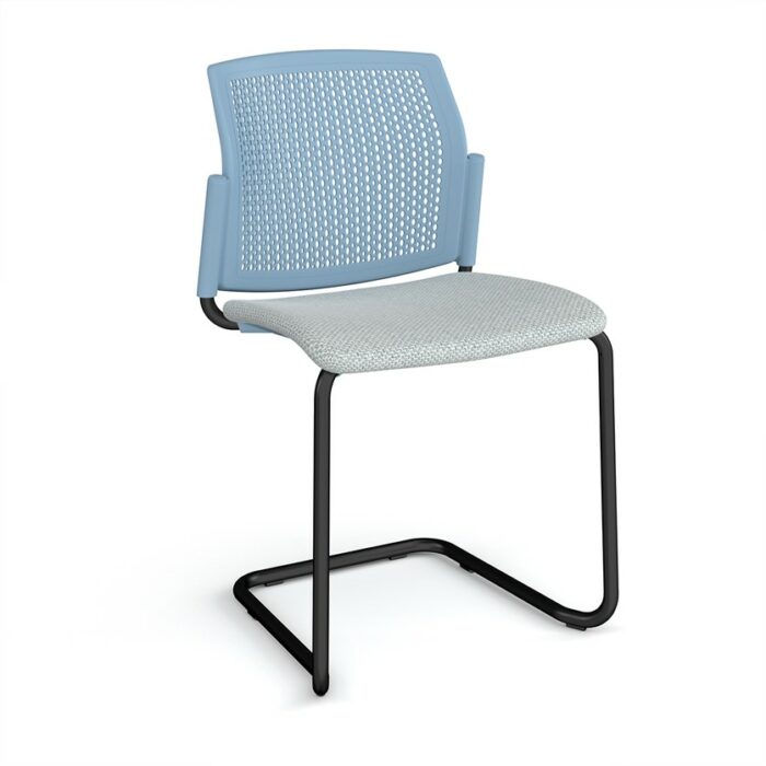 DAMS Santana cantilever chair with fabric seat and perforated back and no arms - made to order-29705