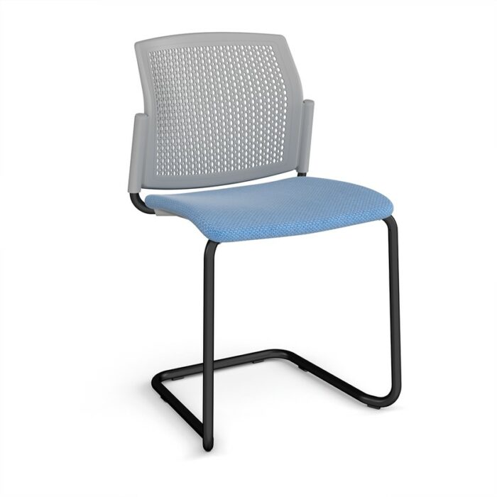 DAMS Santana cantilever chair with fabric seat and perforated back and no arms - made to order-29702