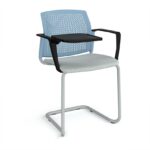 DAMS Santana cantilever chair with fabric seat and perforated back, arms and writing tablet - made to order-29753