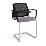 DAMS Santana cantilever chair with fabric seat and perforated back, arms and writing tablet - made to order-29757