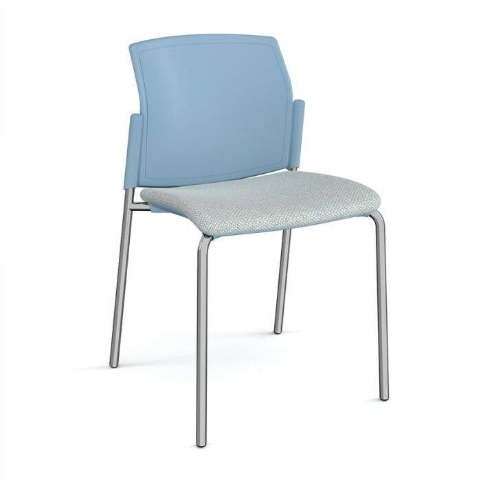 DAMS Santana 4 leg stacking chair with fabric seat and plastic back and no arms - made to order-29298