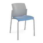 DAMS Santana 4 leg stacking chair with fabric seat and plastic back and no arms - made to order-29302