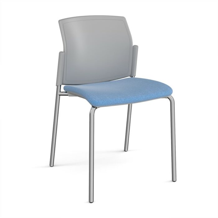 DAMS Santana 4 leg stacking chair with fabric seat and plastic back and no arms - made to order-29302