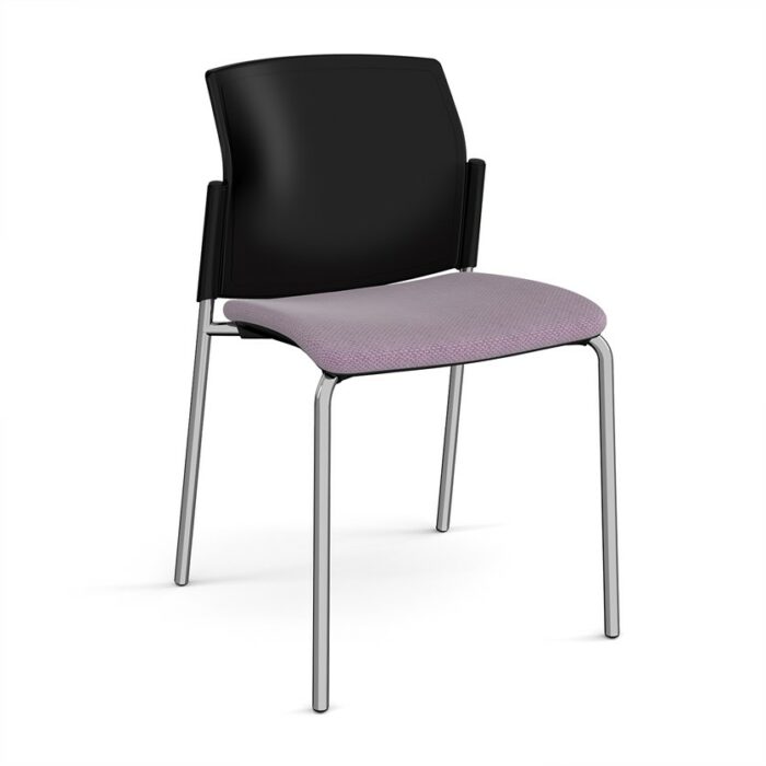 DAMS Santana 4 leg stacking chair with fabric seat and plastic back and no arms - made to order-29296
