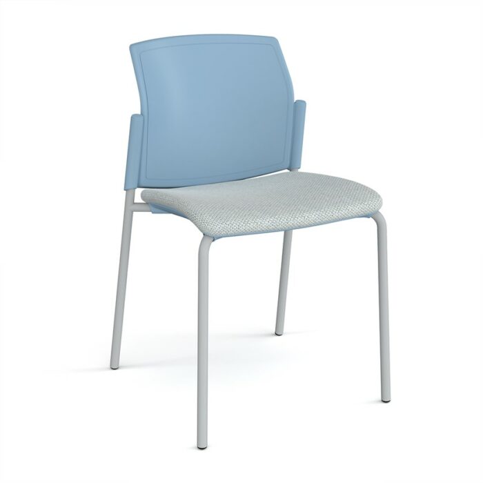 DAMS Santana 4 leg stacking chair with fabric seat and plastic back and no arms - made to order-29299
