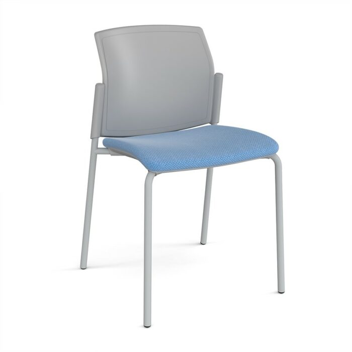 DAMS Santana 4 leg stacking chair with fabric seat and plastic back and no arms - made to order-29301