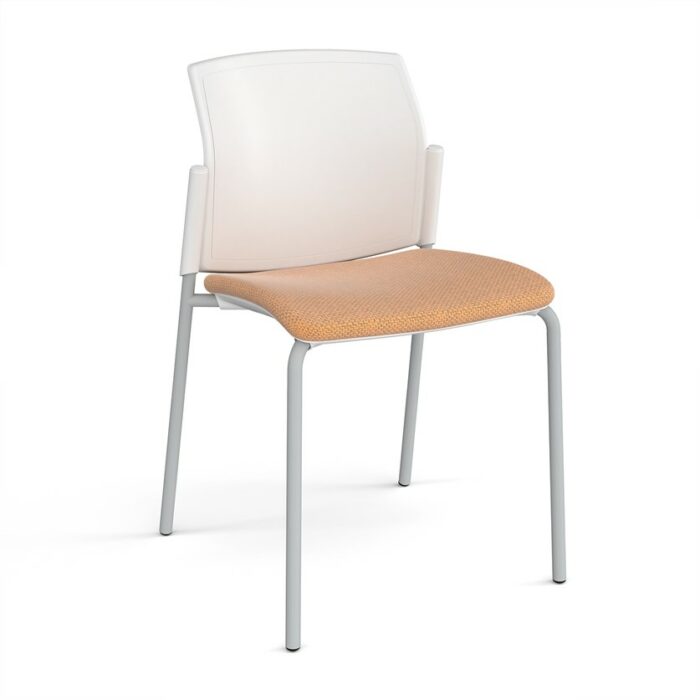 DAMS Santana 4 leg stacking chair with fabric seat and plastic back and no arms - made to order-29304