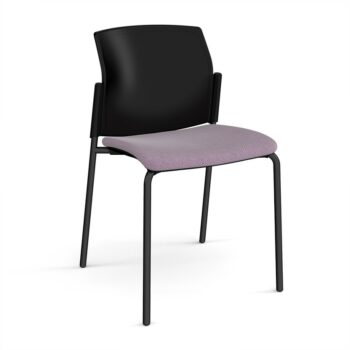 DAMS Santana 4 leg stacking chair with fabric seat and plastic back and no arms - made to order-0