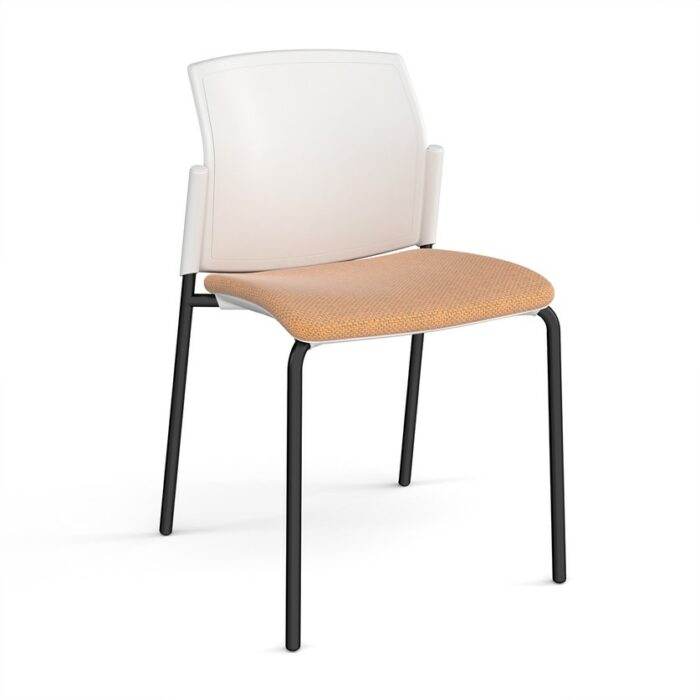 DAMS Santana 4 leg stacking chair with fabric seat and plastic back and no arms - made to order-29306