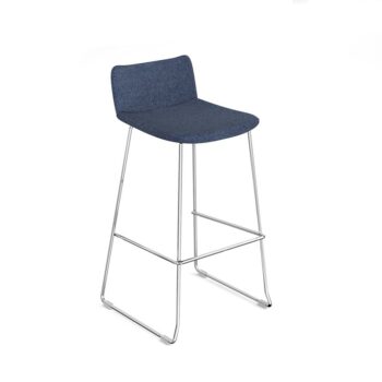 DAMS Remy fully upholstered high stool with chrome sled frame - made to order-0