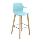 DAMS Roscoe high stool with natural oak legs and plastic shell-27949