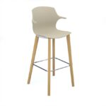 DAMS Roscoe high stool with natural oak legs and plastic shell-27948