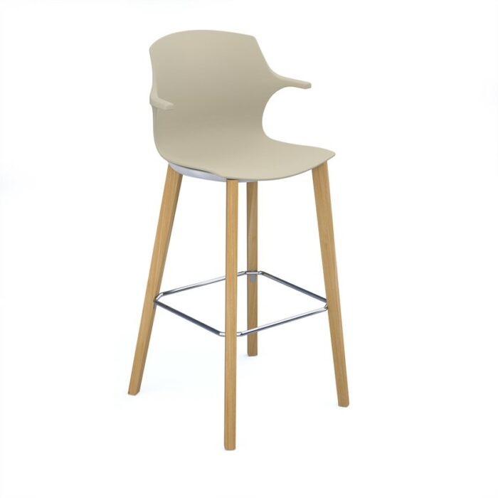 DAMS Roscoe high stool with natural oak legs and plastic shell-27948