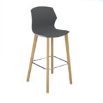 DAMS Roscoe high stool with natural oak legs and plastic shell-0