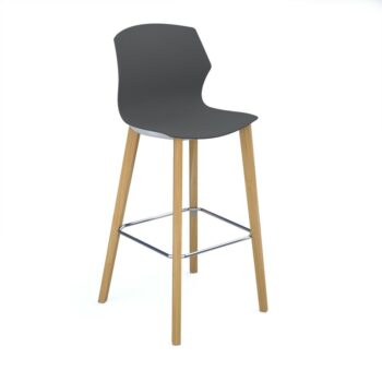 DAMS Roscoe high stool with natural oak legs and plastic shell-0