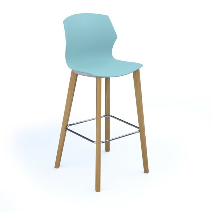 DAMS Roscoe high stool with natural oak legs and plastic shell-27946