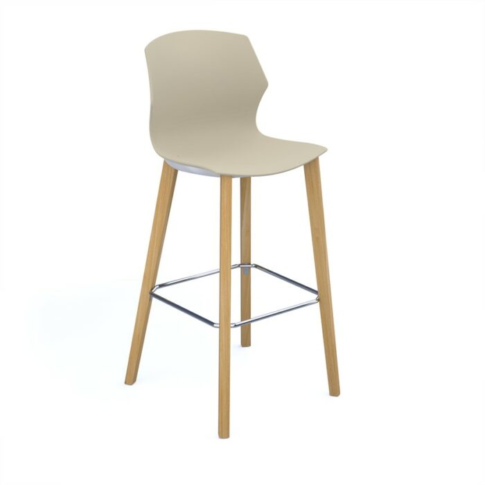 DAMS Roscoe high stool with natural oak legs and plastic shell-27950