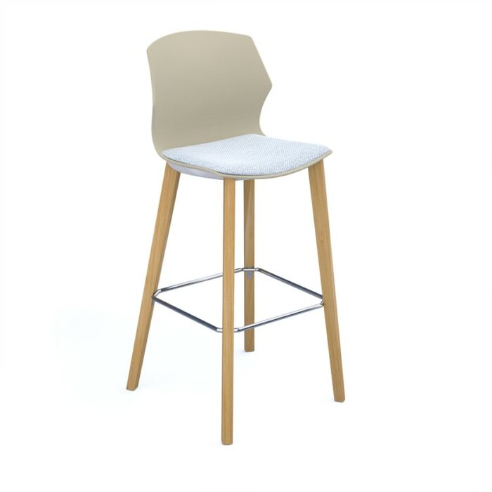 DAMS Roscoe high stool with natural oak legs and plastic shell - made to order seat-27957