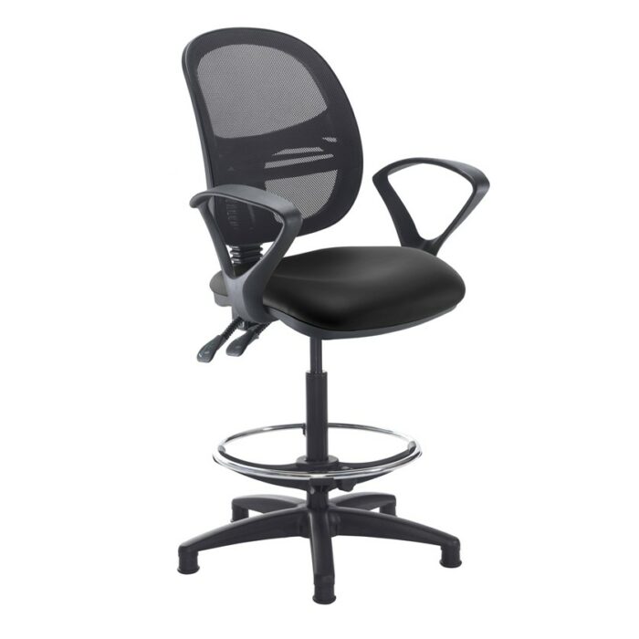 DAMS Jota mesh back draughtsmans chair with fixed arms-28589