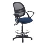 DAMS Jota mesh back draughtsmans chair with fixed arms-28583