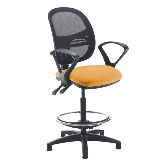 DAMS Jota mesh back draughtsmans chair with fixed arms-28578