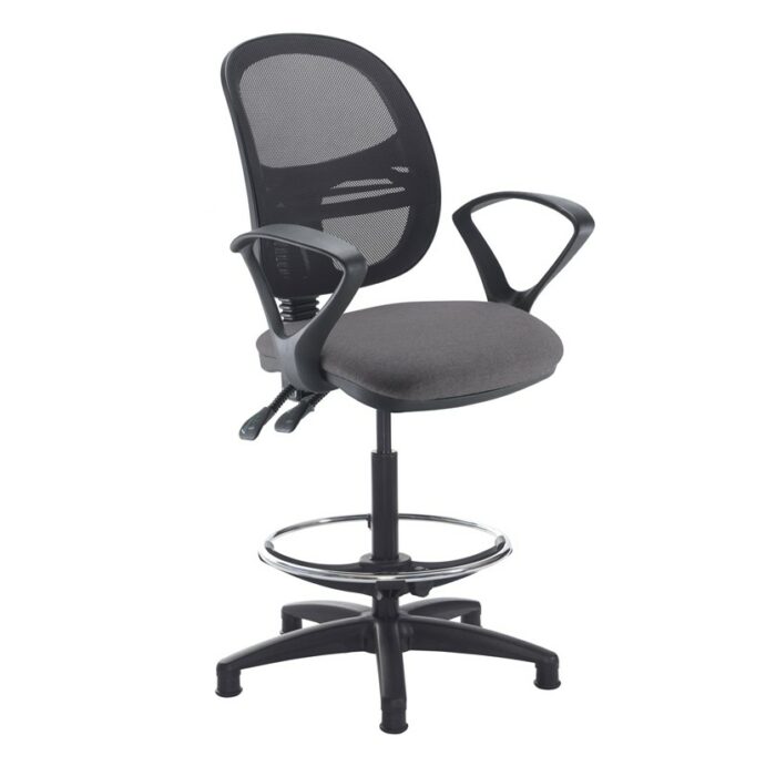 DAMS Jota mesh back draughtsmans chair with fixed arms-28595