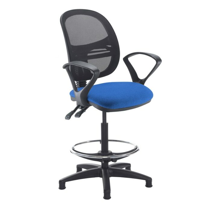 DAMS Jota mesh back draughtsmans chair with fixed arms-28584