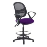 DAMS Jota mesh back draughtsmans chair with fixed arms-28579