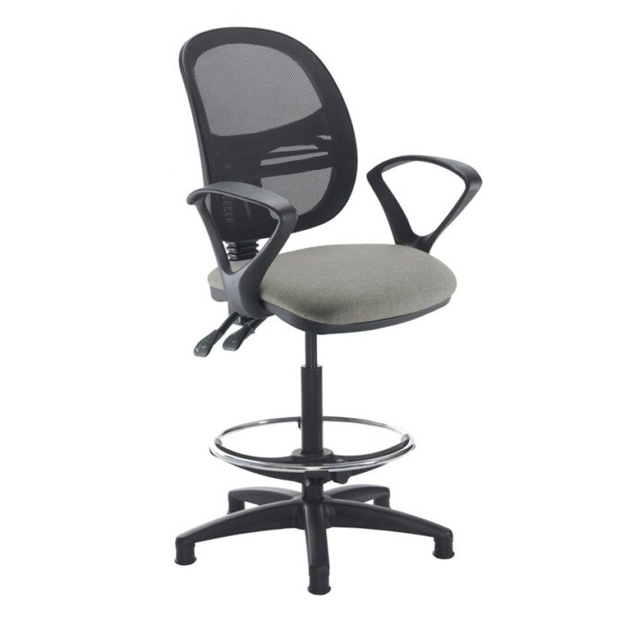 DAMS Jota mesh back draughtsmans chair with fixed arms-28580